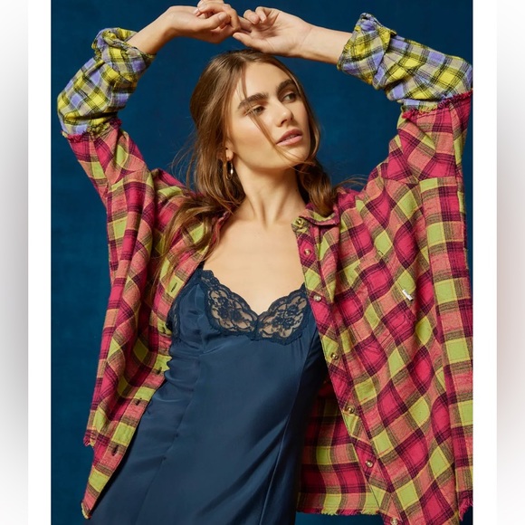 BDG Tops - LAST 1- NEW UO combo flannel shirt